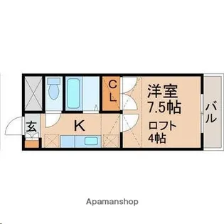 ロイヤルヒルズ文化町【5階】の間取り