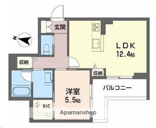 アトリエール北六番丁【2階】の間取り