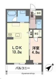 CLASSEUM連坊Ⅲ【202号室】の間取り