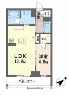 CLASSEUM連坊Ⅲ【402号室】の間取り