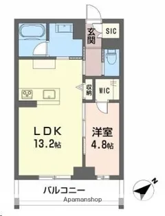 CLASSEUM連坊Ⅲ【406号室】の間取り