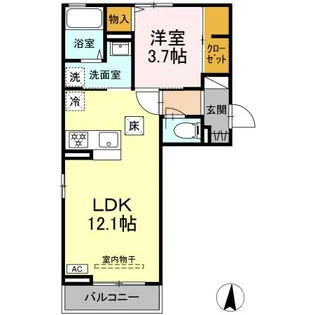 MIRA CIELO富沢【1階】の間取り