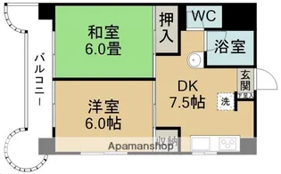 チサンマンション第2仙台【406号室】の間取り