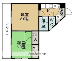 レジデンスササキ【301号室】の間取り