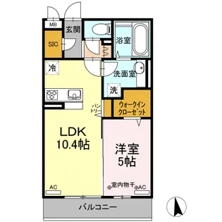 DーROOMあすと長町 I【3階】の間取り