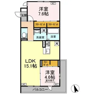 FORENA荒井【2階】の間取り