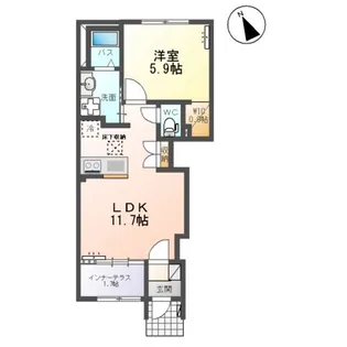 クレストコートⅡ【1階】の間取り