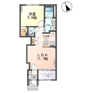 クレストコートⅡ【1階】の間取り