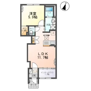 利府町神谷沢アパート【105号室】の間取り