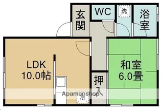 コーポフラワーⅡ【101号室】の間取り