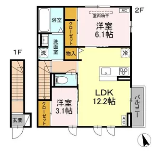 DーROOM富沢西2丁目【2階】の間取り
