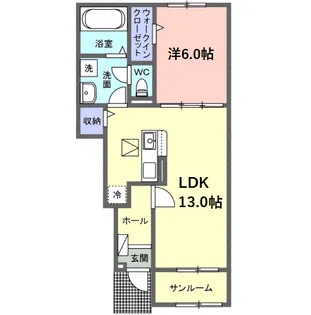 サニーセトル拾弐号館【1階】の間取り