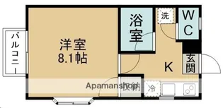 ウィンディ上野山C【203号室】の間取り