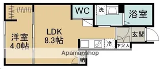 1LDKの間取り画像