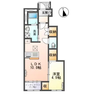 コンフォースN【107号室】の間取り