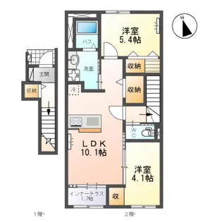 コンフォースN【202号室】の間取り