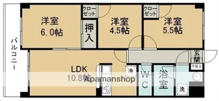 シェ・ブランシュ【302号室】の間取り