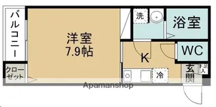 キャピタル三百人町B棟【103号室】の間取り