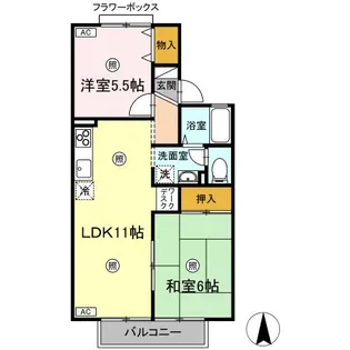 セジュールカワコー【1階】の間取り