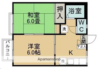ピアクリスタルB【222号室】の間取り