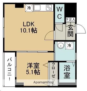シャルム薬師堂ル・ポン【402号室】の間取り