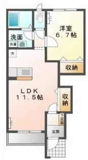 ルナハイツ【1階】の間取り
