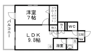レジディア榴岡 イースト棟【2階】の間取り