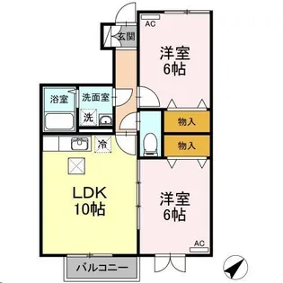 パセオプラシード成田 B【1階】の間取り