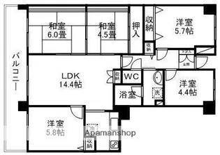 コープ野村桜ケ丘【808号室】の間取り