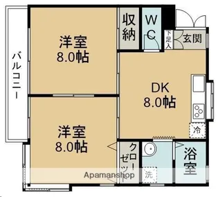 ハイム中山【102号室】の間取り