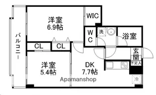宮城県仙台市青葉区上愛子字蛇台原【マンション】の間取り