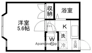 ホワイトキャッスル台原【202号室】の間取り