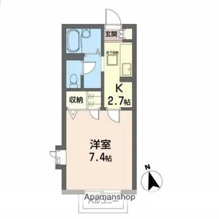 サンメゾン八幡【1階】の間取り