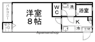 クレフラスト八乙女【105号室】の間取り