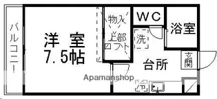 ピースフル市名坂【202号室】の間取り