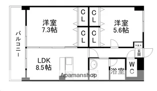 リヴィエル八乙女【2階】の間取り