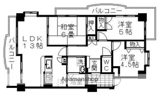 アルコイリス双葉ケ丘弐番館【3001号室】の間取り