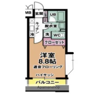 宮城県仙台市青葉区木町通1丁目【マンション】の間取り