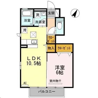 1LDKの間取り画像