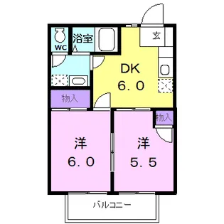 レジデンスオリーブH【1階】の間取り
