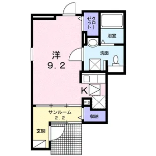 ヒルサイドハウス【1階】の間取り
