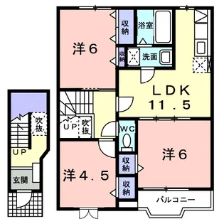 サンパティーク B棟【2階】の間取り