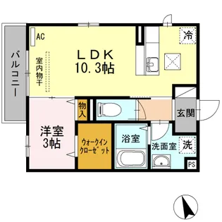ハイブリッジ恵和町【1階】の間取り