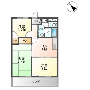 グランシャルマン通町【00105号室】の間取り