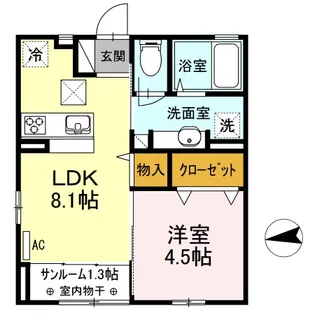 ティエドール A【1階】の間取り