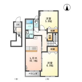 ラトゥールⅢ【2階】の間取り