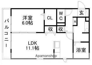 ADONIS三百人町【1階】の間取り