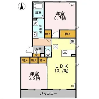 ルシエルブラン泉中央 Ⅱ【1階】の間取り