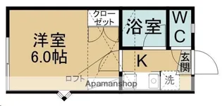 ビーサイド旭ケ丘【106号室】の間取り