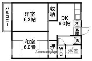 クレール旭ケ丘【2階】の間取り